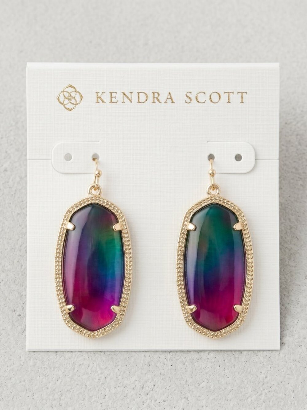 Kendra Scott Multicolor Elle Gold Drop watercolor illusion Earrings